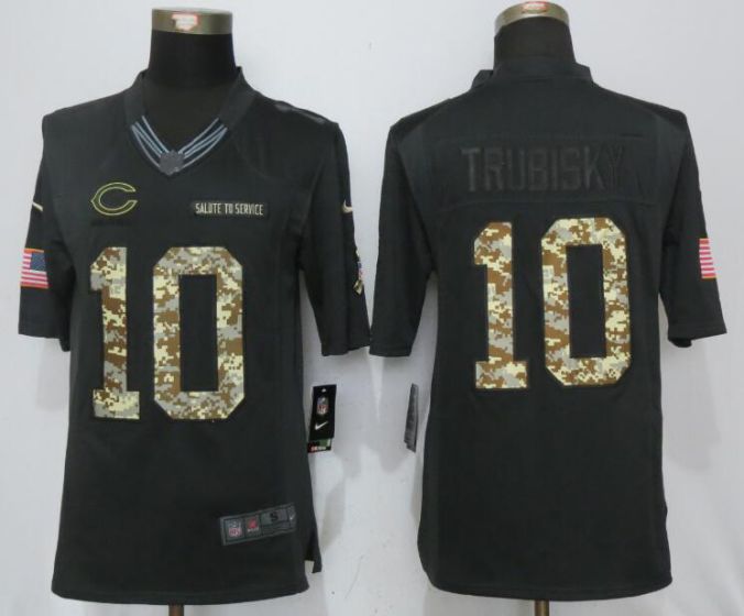 Men Chicago Bears #10 Trubisky Anthracite Nike Salute To Service Limited NFL Jerseys->chicago bears->NFL Jersey